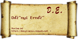 Dányi Ernő névjegykártya