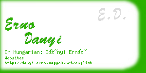 erno danyi business card